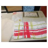 52" X 100 NEW TABLE CLOTHES, FRAMES ETC.
