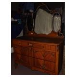 WATERFALL DRESSER 6 DRAWER WITH MIRROR