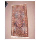 RUG RINNER SIZE 49" X 24.5" RED AND BLUE