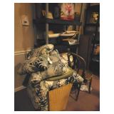 LOVESEAT CUSHION AND BACK CUSHIONS, CANED CHAIR