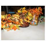 HALLOWEEN DECORATIONS FALL FLOWERS AND LARGE TOTE