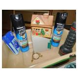 PORCELAIN PAN, TIN, OIL LAMP, HOME INTERIOR