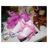 PORCELAIN DOLLS, ICE SKATES AND ROLLER BLADES