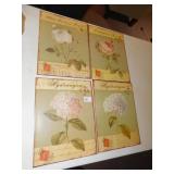 4 TIN FLOWER WALL MOUNT PICTURES