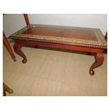 COFFEE TABLE WITH INLAY 38" X 18.5" D X 15.5" H