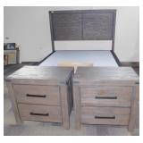 QUEEN MODERN B.R. SET 3 PC. SLATE GRAY W/ 2 NIGHT