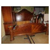 MODERN KING BEDROOM CARVED HEADBOARD .