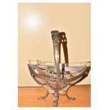 HALLMARKED FOOTED DISH GLASS LINER DETACHED.