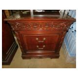 NIGHT STAND CARVED TOP AND FRONT
