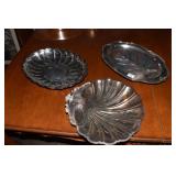 SILVERPLATE TURKEY PLATE & 2 SILVERPLATE TRAYS.