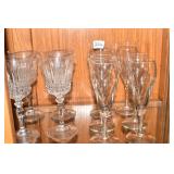 CRYSTAL WINE AND OTHER GLASSES.