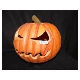LARGE LIGHT UP CERAMIC PUMPKIN .