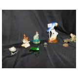 FISH PORCELAIN FIGURE, GLASS FROG ETC.