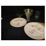 SECTIONAL PLATES, STAINLESS BOWL.