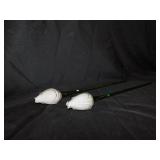 TWO GLASS FLOWER GREEN/WHITE ..