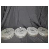 4 TINS WITH COLLECTOR PLATES WC FIELDS ETC.