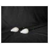 TWO GLASS FLOWER GREEN/WHITE