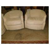 SOFT FABRIC SWIVEL CHAIRS TAN COLOR - FEW MARKS