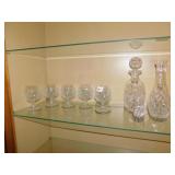 GALWAY CRYSTAL BRANDY GLASSES AND 2 UNMARKED