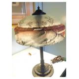 REVERSE PAINTED VINTAGE LAMP