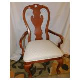 QUEEN ANNE STYLE ARM CHAIR HIGH BACK