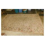 FLORAL AREA RUG BOUND EDGE CLEAN