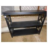 THREE TIER BLACK MODERN TABLE .