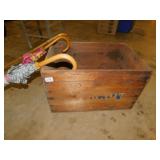 WOOD BOX, CANE, UMBRELLA