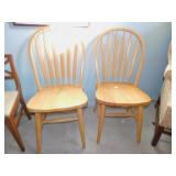 PAIR OF PINE CHAIRS .