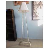 IRON FLOOR LAMP FOR PATIO CHIP ON BASE.