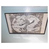 SIGNED PRINT 45" X 25" W