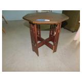 OCTAGON WOOD TABLE - DAMAGE AT BASE EDGE