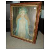 WOMAN PRINT FRAMED - OTHER PICTURE IS ON BACK