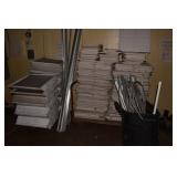 CEILING TILES, SUPPORTS, DROP LIGHTS LARGE AMOUNT.