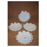 MILK GLASS PLATE 7" ROUND W/ CATS ON TOP