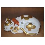 PORCELAIN CAT LAYING DOWN