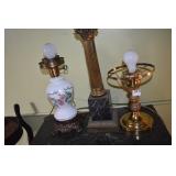 MARBLE BASE LAMP AND 2 OTHERS