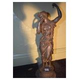 POT METAL WOMAN STATUE .