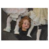 DOLLS ONE W/ BROKEN LEG, SEA SHELL, LAMP .