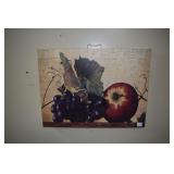 MODERN FRUIT PRINT ON BOARD.