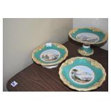 PORCELAIN PEDESTAL DISHES ANTIQUE.