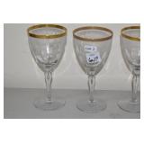ANTIQUE GOLD RIM GLASSES ETCHED
