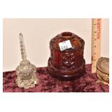 BETTY LAMP, PERFUME BOTTLE, HINGE BOX.