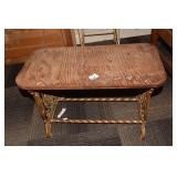 IRON BASE BENCH W/ WOOD TOP .