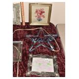 LIGHT UP STAR, NEEDLE WORK FLOWER PICTURE.