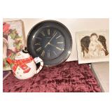 CHERUB, CLOCK, TEA POT.