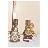 HEAVY METAL BUDDHA LAMP AND ORIENTAL LAMP.