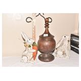 WOOD RABBITS, WOOD JAR.