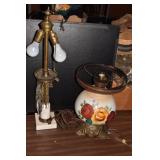 TWO LAMPS NO SHADES.