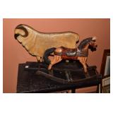 REPRODUCTION SHEEP AND ROCKING HORSE.